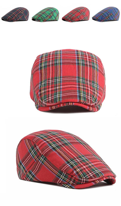 Colorful Plaid Forward-Caps for Men and Women Fashionable Baseball Caps Berets British Newsboy Hats Artist Hats