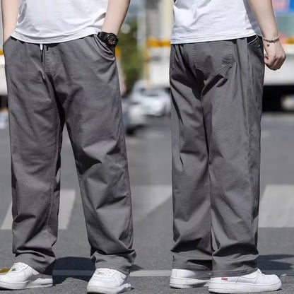 Men's Summer Workwear Pants Plus Size Loose Straight Leg Casual Trousers XL-8XL Big and Tall Large Summer Pants Asian Size