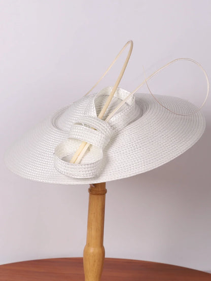Fascinators Black White Weddings Pillbox Hat For Women Church Hat Sraw Fedora Black Wide Ladies Dress Kentucky Derby Hats