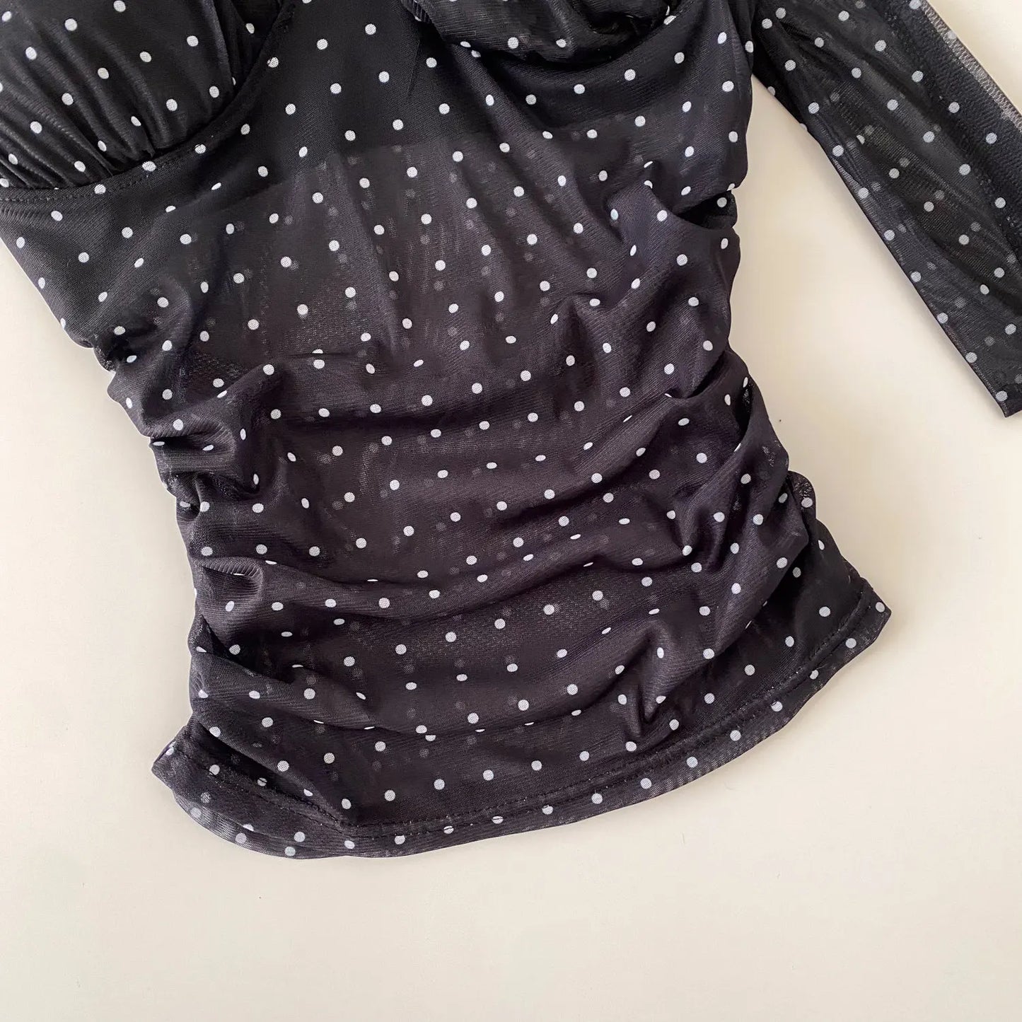Polka Dot Holiday Top Women Strapless Backless Ribbons Sheer Spicy Girl Camisole 2026 Summer Mesh Hotsweet Sexy Camis