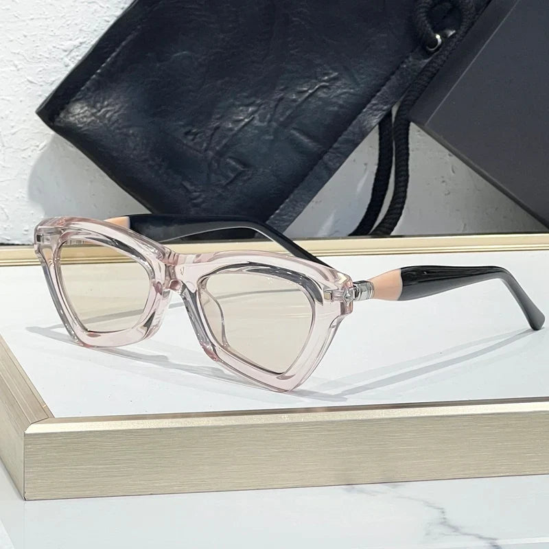 Cat Eye MaskeJ7 Handmade Classical Sunglasses Thick Acetate Irregular Germany Brand Design Luxury Fashion Trendy UV400 Men Women