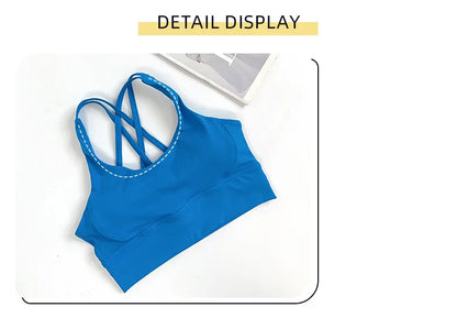 2 Pieces Yoga Set Women Gym Set Workout Clothes Sports Suits High Waist Leggings Cross Straps Fitness Bra Top Running Tracksuit
