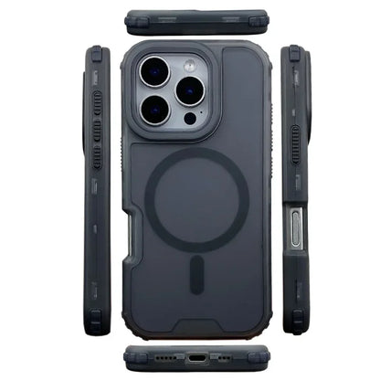 Trendy 3IN1 Magnetic Shockproof Case for IPhone 17 16 15 14 13 12 Pro Max Frosted Slim Clear Translucent Wireless Charging Cover