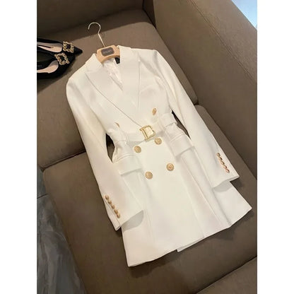 Design Sense Niche Waist Skirt Small Man Medium Length Celebrity Suit Dress Female Superior Sense of Temperament Balmain 2024
