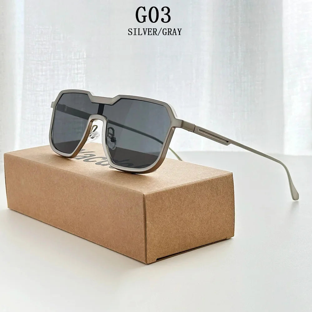 Steampunk Sunglass Men One Pieces Vintage Sunglasses Women New Luxury Fashion Glasses Gafas De Sol Hombre Zonnebril Dropshipping