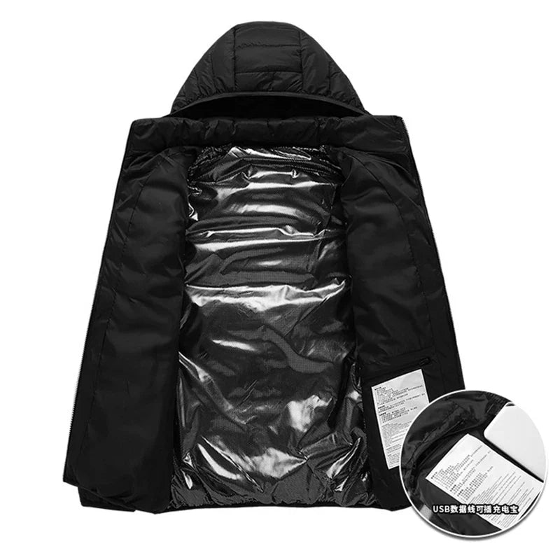 21 Areas Heated Jacket Women's Warm Vest USB Men's Heating Jacket  Waterproof Winter Heated Jackets Ski Clothing Coat Heated