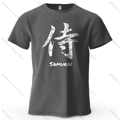 Samurai Character Printed Men's T-Shirt 100% Cotton Oversized Classic Asian Aesthetics Graphic Tees for Women Tees Streetwear