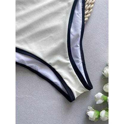 2025 New Sexy Splicing High Leg Cut Women Swimwear One Piece Swimsuit Female Monokini Padded Bather Bathing Suit Swim K5622