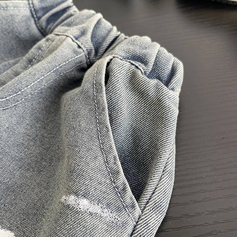 New Summer Suits for Baby Clothing Kids Various Graphic Prints Tshirt + Ripped Jeans 2pcs/sets Toddler Boy Fashion Clothing