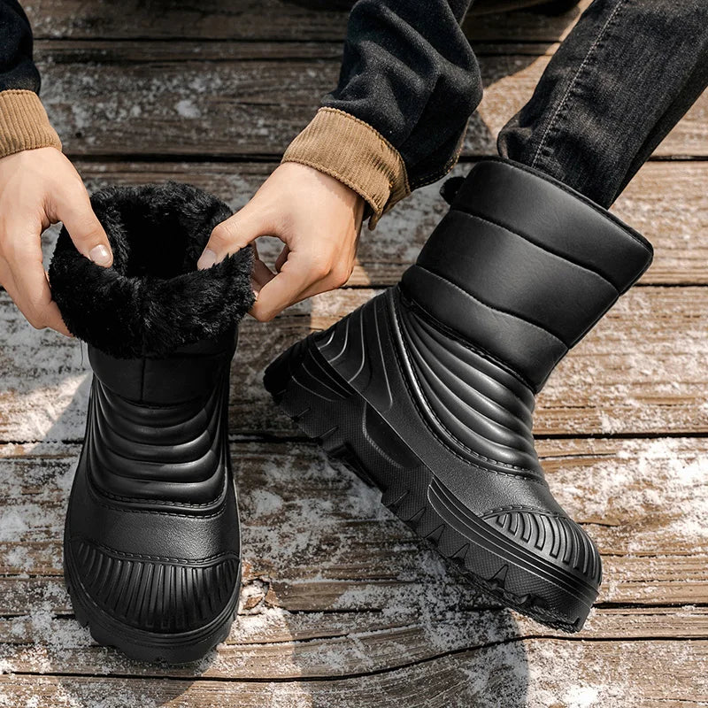 New men's winter snow boots thickened waterproof windproof warm boots comfortable outdoor mountaineering men's boots plus size