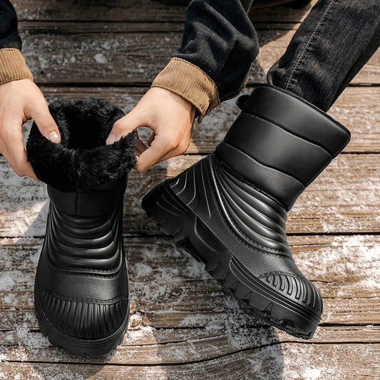New men's winter snow boots thickened waterproof windproof warm boots comfortable outdoor mountaineering men's boots plus size