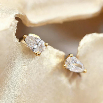 5*8mm Water Drop All Moissanite Stud Earrings for Women Pear Cut Gems 2 Use Way Earring 925 Solid Silver Womans Jewelry