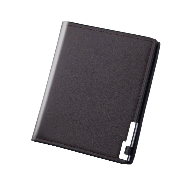 Short Men Wallets Card Holder Photo Holder Slim Male Print Wallet High Quality PU Leather Money Bag New Kpop Small Men's Purse