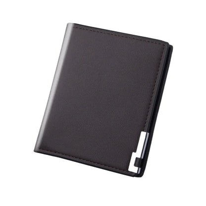 Short Men Wallets Card Holder Photo Holder Slim Male Print Wallet High Quality PU Leather Money Bag New Kpop Small Men's Purse
