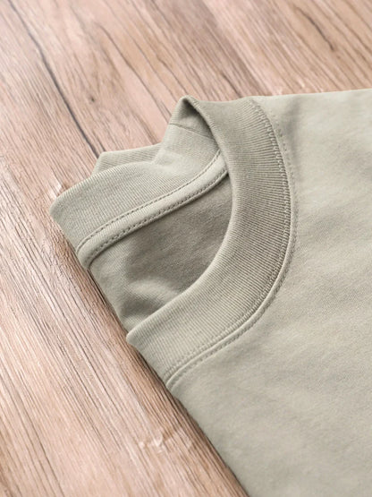 11.29oz 320Grams Heavy Cotton Weight Oversized Loose Men T-shirt Solid Color Drop Shoulder Short Sleeve High Quality