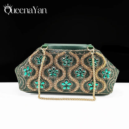 High Quality 2025 Newst Hot Selling Open Toe Slingback Sandals with Bag Set in Green Color For Women Wedding Party