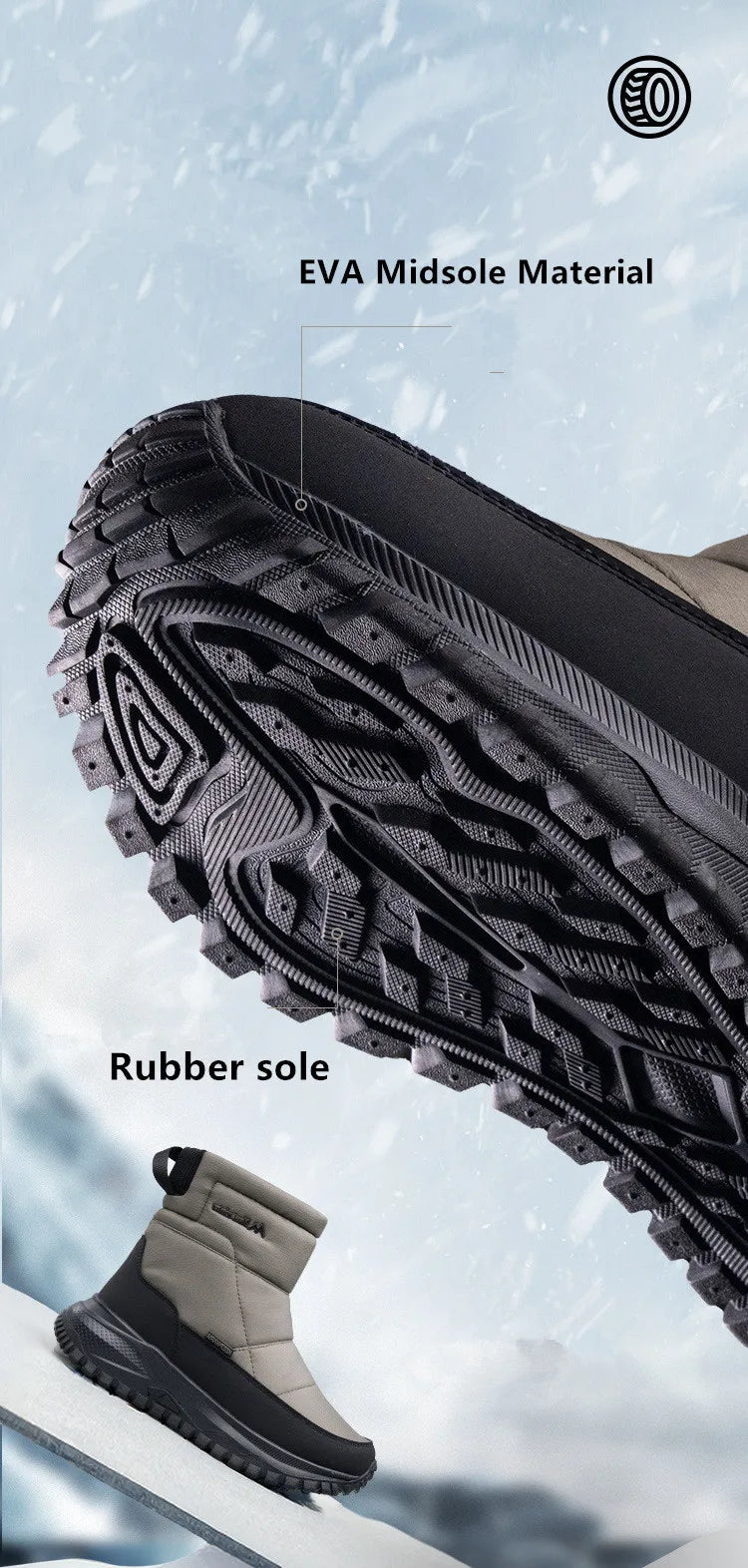 Brand Winter Sneakers Men's Boots Thick Plush Warm Men's Snow Boots Soft Non-Slip Men Ankle Boots Outdoor Waterproof Men's Boots