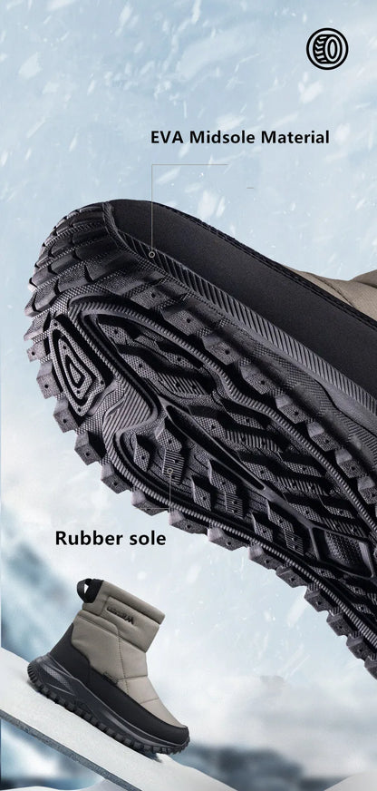 Brand Winter Sneakers Men's Boots Thick Plush Warm Men's Snow Boots Soft Non-Slip Men Ankle Boots Outdoor Waterproof Men's Boots