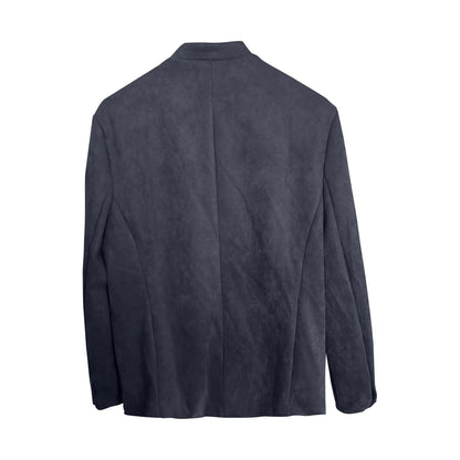 Autumn Winter Men'S Casual Blazer Jacket Stand Collar Long Sleeve Solid Color Single Breasted Button Fashion Jackets