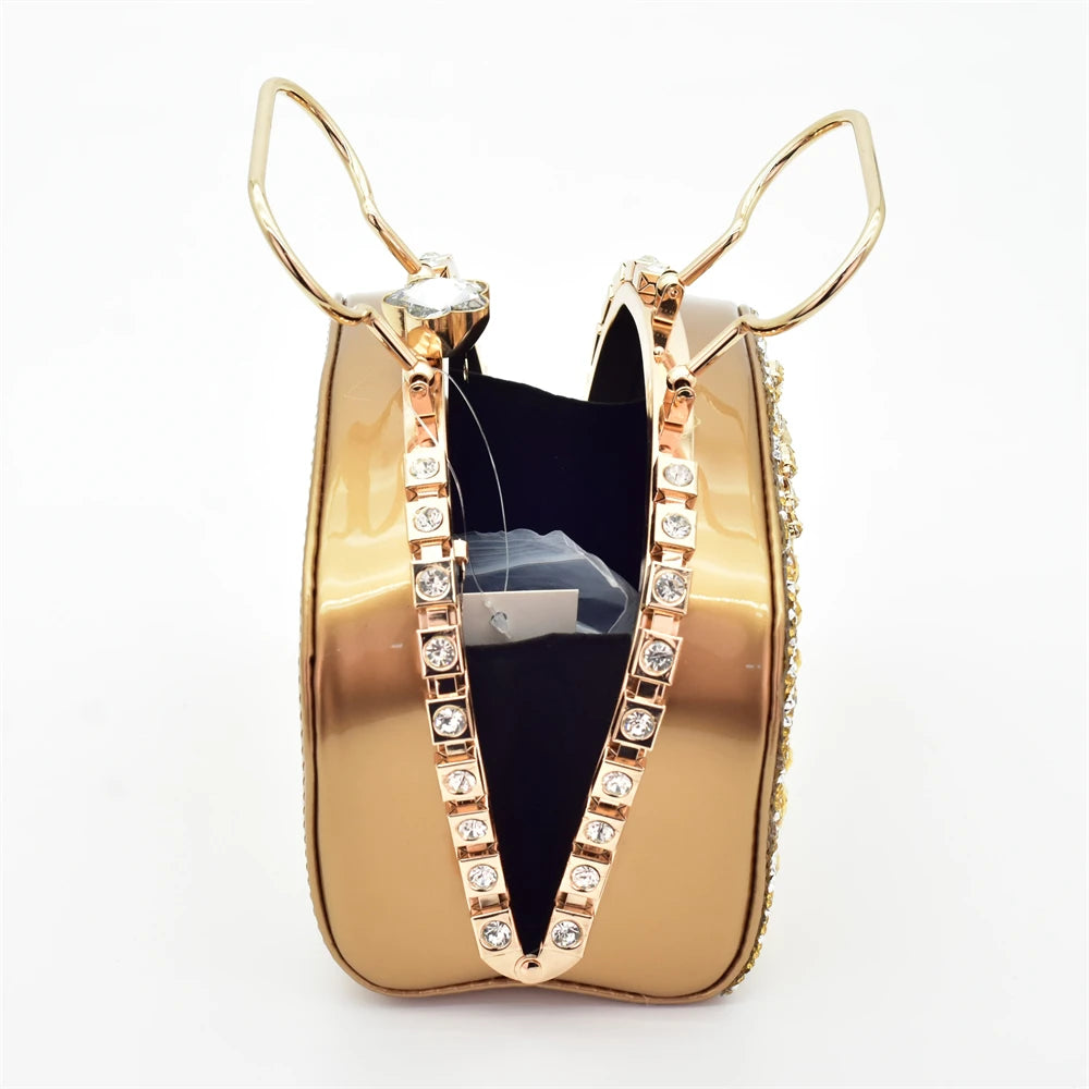 Italian Shoes and Bags Matching Set Decorated with Rhinestone Shoe and Matching Bag for Nigeria Party Wedges Shoes for Women
