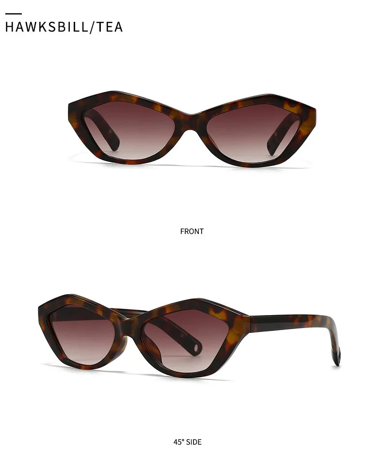 Fashion UV400 Cat Eye Sunglasses for Women Outdoor Stylish Retro Eyewear with Unique Temple Design Sun Glasses Gafas De Sol