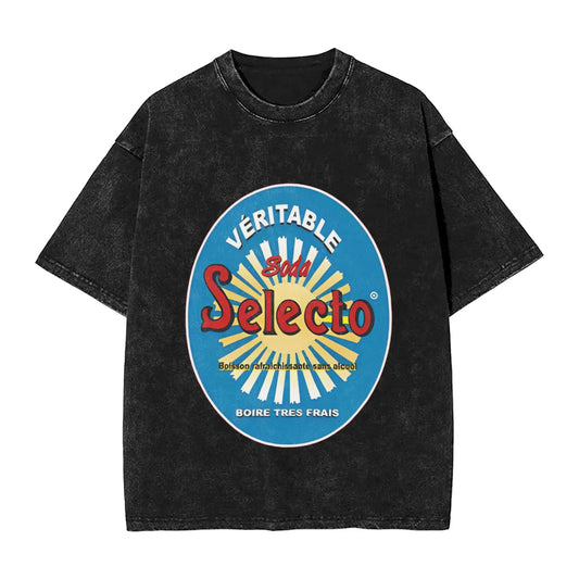 Novelty Selecto Algeria T-Shirt Men Round Neck Pure Cotton Washed T Shirt  Short Sleeve Tee Shirt Party Clothes