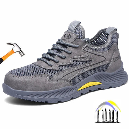 summer mesh safety shoes breathable work shoes industrial construction indestructible shoes for men steel toe safety work boots