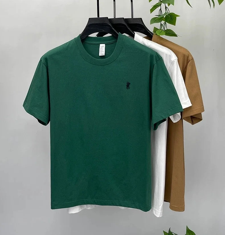 100% cotton high-end brand T-shirt short sleeve summer fashion classic pony embroidery round neck top luxury new Paul men's wear