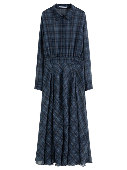 Retro Checkered Elegant Commuter Dress for Women Spring 2026 New Arrival Quick-Drying Easy-Care WIth Inner camisole Dress
