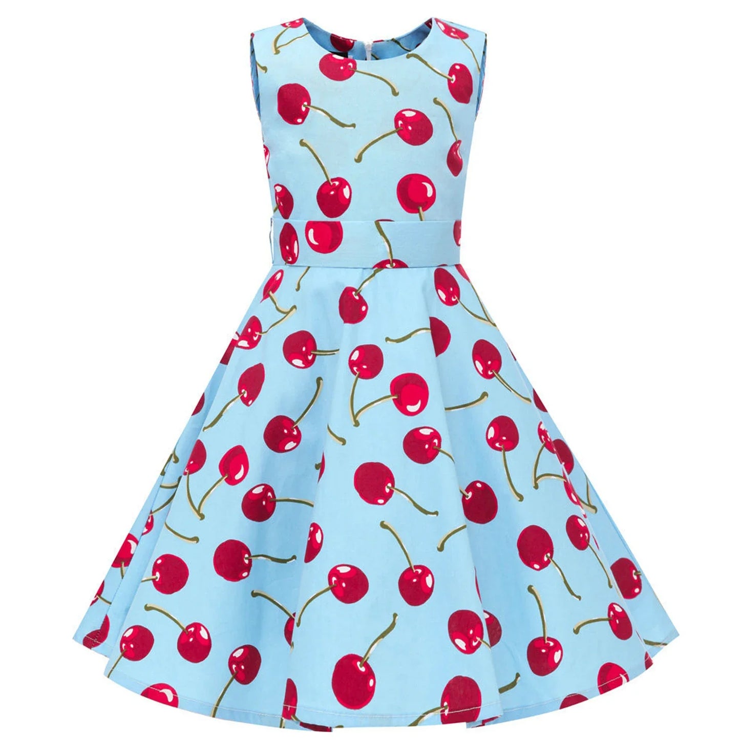 Girl's Retro Dress,Summer Princess Sleeveless Polka Dots Cotton Lightthin Romantic Floral 50s Vintage Dress Party Wedding Daliy