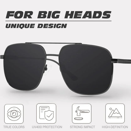 XXL Size Large Polarized Sunglasses for Men Big Wide Heads Metal 151MM Glasses lentes de sol para hombre 8222