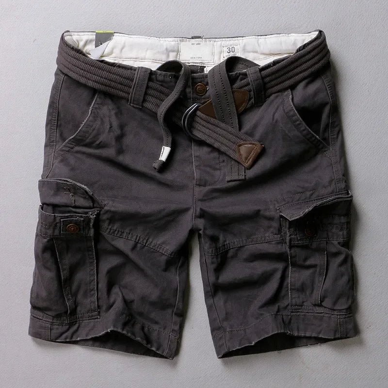 Cargo Short Men 2024 Fashion Luxury Brand Designer Summer Quality Breeches Bermuda Male Cotton Multi Pocket Retro Casual Shorts
