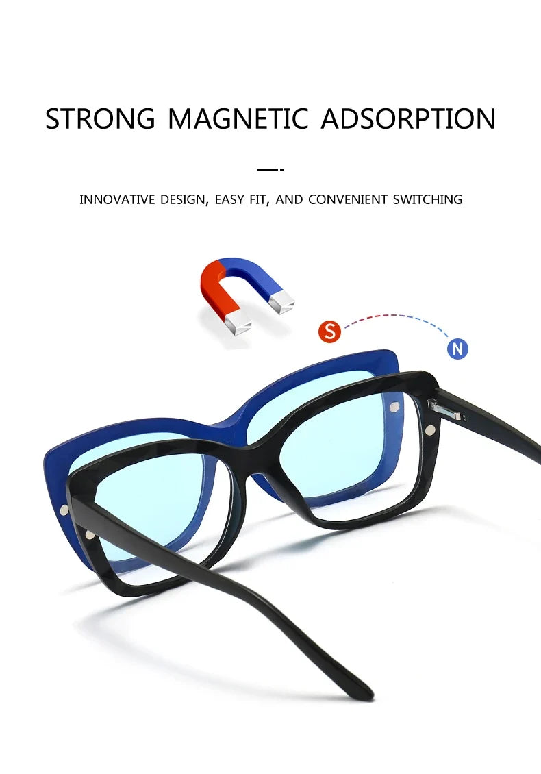 Cycling Polarized Sunglasses 6 In 1 Sets TR90 Anti-Glare Men Magnet Sunshade High Quality Colorful Clip On Sun Glasses UV400