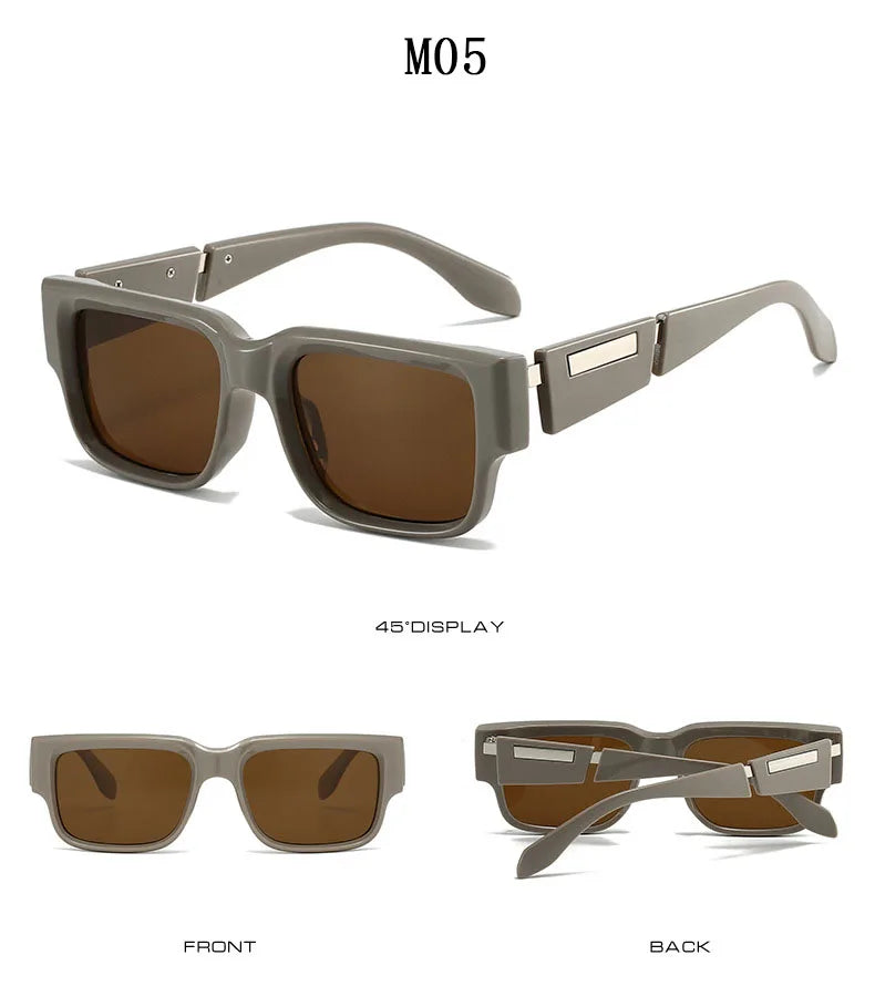 Retro Sunglasses Women Trendy Vintage Square Sunglass Men Fashion Glasses Shades Luxe Lunette Soleil Femme Gafas De Sol Hombre