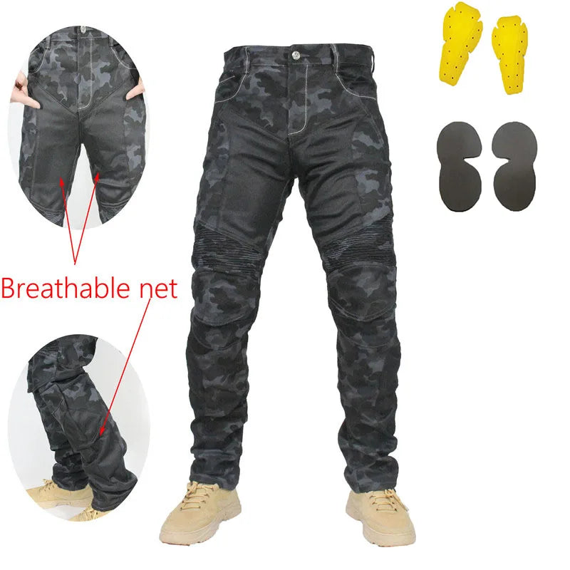 New PK719 Upgrade Model Motorcycle Summer Riding Jeans With Breathable Net Knight CE Certification Equipment Anti-fall Pants