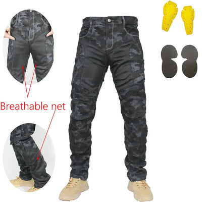 New PK719 Upgrade Model Motorcycle Summer Riding Jeans With Breathable Net Knight CE Certification Equipment Anti-fall Pants