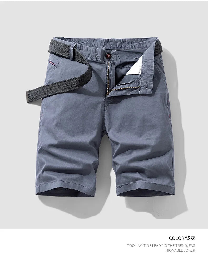 Men Summer Five Points Pants Male Trendy Loose Casual Daily Short Simple Fashion Versatile Solid Color Straight Leg Cargo Shorts