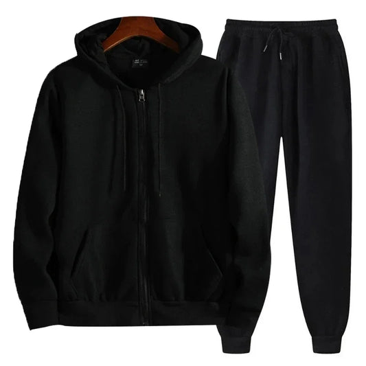 Men's Tracksuit Fashion Daily Sweatshirts Men Single Piece Sweatshirt Sports Pants and Sportswear Zip Up Hoodies Hoodie Cardigan