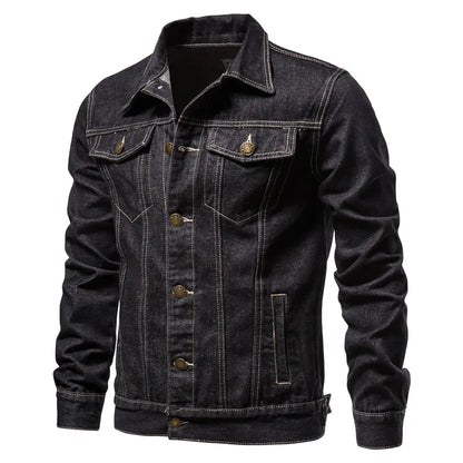 2026 New Autumn Men's Casual Workwear Jeans Jacket Loose Casual Versatile Youthful Male Solid Color Tops Dnim Mens Outwear