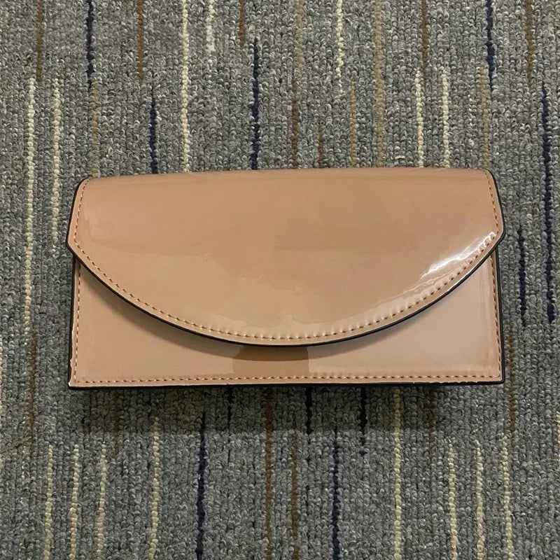 Women's Handheld Chain Evening Bag Party Banquet Rhinestone Basic Casual Matte Rectangular Patent Leather Shoulder Bag Crossbody