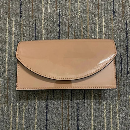Women's Handheld Chain Evening Bag Party Banquet Rhinestone Basic Casual Matte Rectangular Patent Leather Shoulder Bag Crossbody