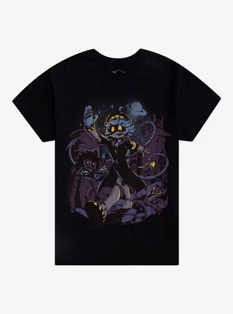 Cartoon Retro Punk Cotton Printed Short-sleeved  Murder Drones Uzi Heavyweight T-Shirt Harajuku Retro Casual Streetwear Unisex