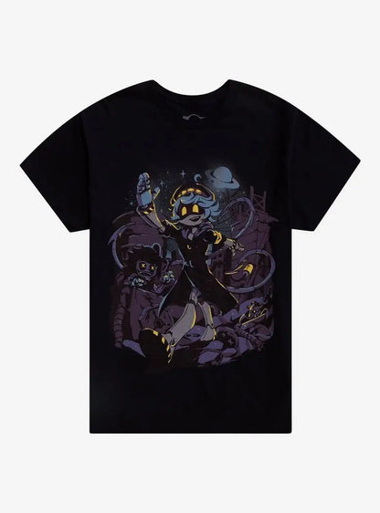 Cartoon Retro Punk Cotton Printed Short-sleeved  Murder Drones Uzi Heavyweight T-Shirt Harajuku Retro Casual Streetwear Unisex