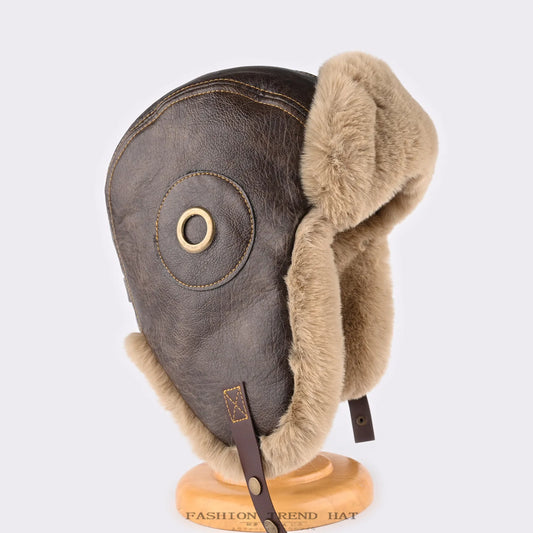 retro rivet metal Bomber hat men's ski cap winter hat thickened warm ear protection hats pilot hats classic riding hat털모