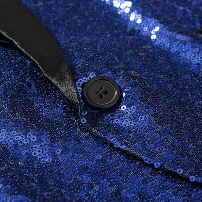 Shiny Gold Men Sequin Glitter Embellished Blazer Jacket, Nightclub Prom Suit Coats Mens Costume Homme Stage Clothes For Singers
