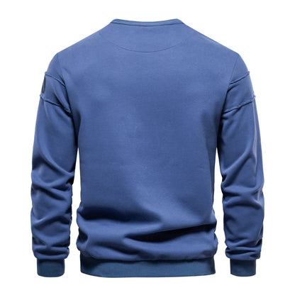 High Quality Smooth Patchwork Printed Sweatshirts for Men Fashion Youth O-neck Sportwear Tops Mens Sweatshirt