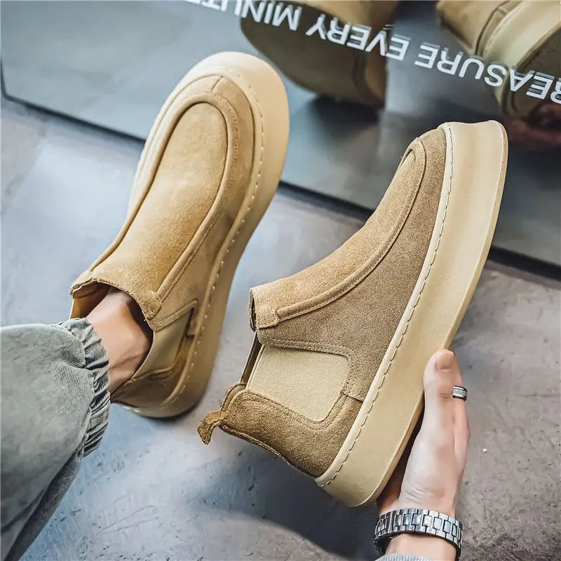 Male Chelsea Shoes Spring Autumn High Cut Platform Men's Booties Boots Classic New Size 44 Trendy 2025 Quality Hot Selling Cheap