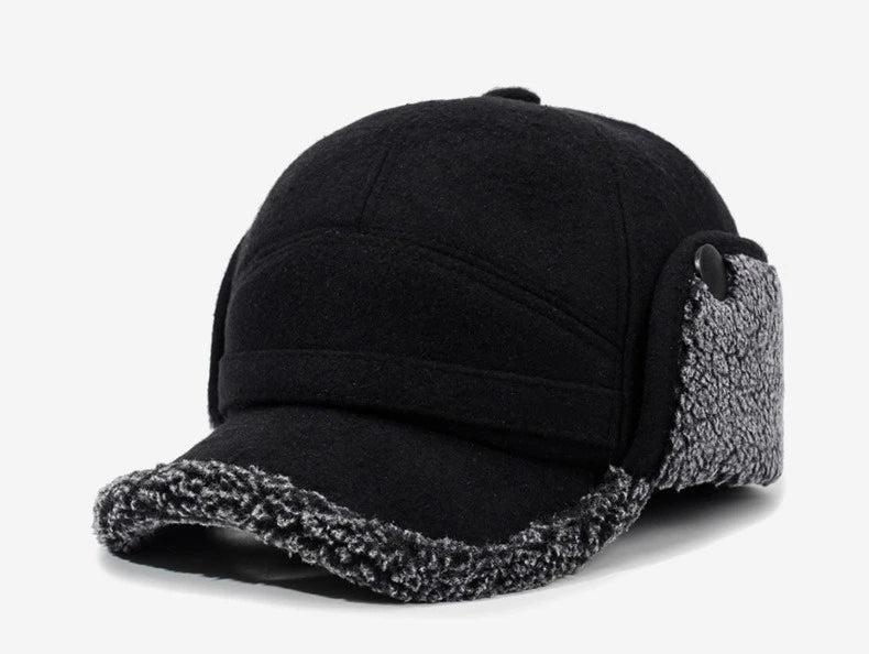 Autumn and Winter New Warm Lei Feng Hat Men's Father Outdoor Leisure Thickened in The Elderly Fleece Hat Baseball Cap Ear Cap
