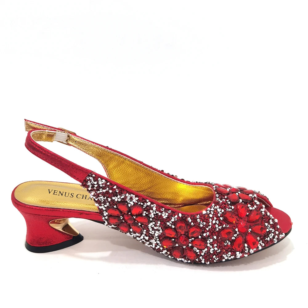 Summer Sandals for Party and Weddings Peep-Toe Bridal Shoes Women 2023 Comfortable Shoes and Bag Set for Lady