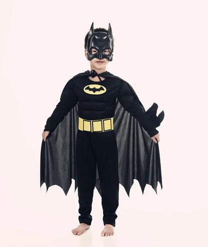 Boy Girl Bat Cosplay Jumpsuit Hero Costume Suit with Cape Mask Men Superhero Wayne Cosplay High quality Halloween Carnival Party